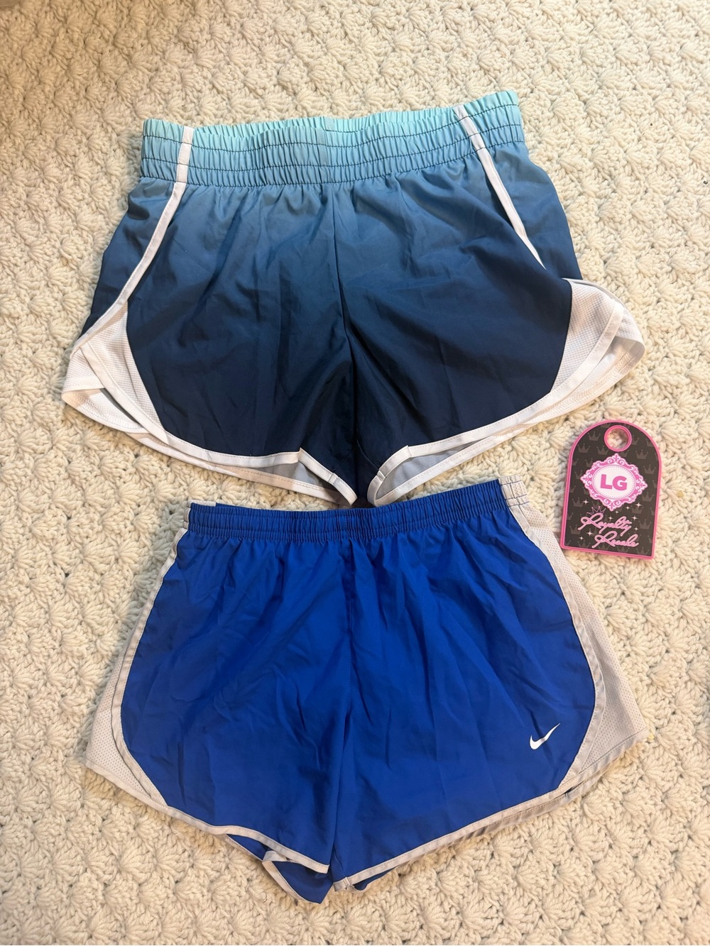 Nike Women's Gradient Teal-to-Navy & Royal Blue Athletic Shorts